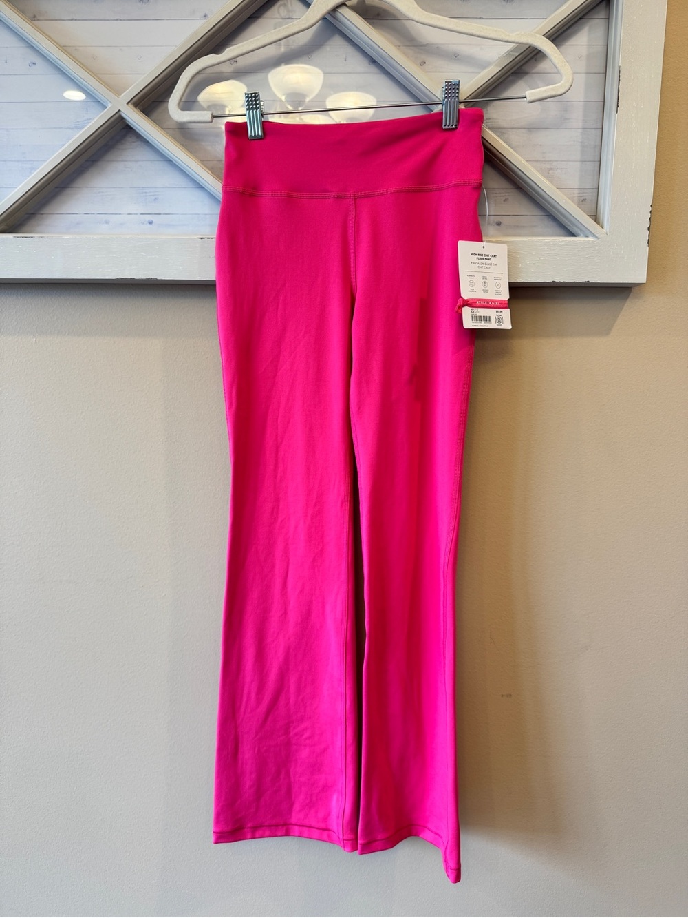 Athleta girls high rise chit chat leggings pink size 12 NWT